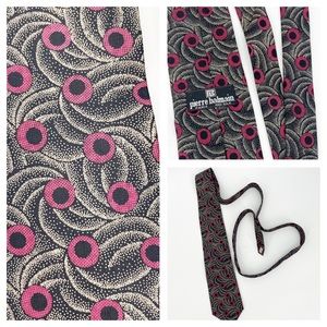 Vintage Silk Pierre Balmain Mens Tie Burgundy Tan and Black 65” Length